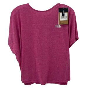 NWT North Face Plus Size Wander X Back Fuchsia Pink Heather Crop T-shirt, 1X